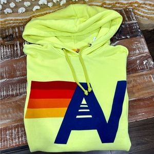 New with tags! Aviator Nation LOGO pullover hoodie. Neon yellow~ super soft!